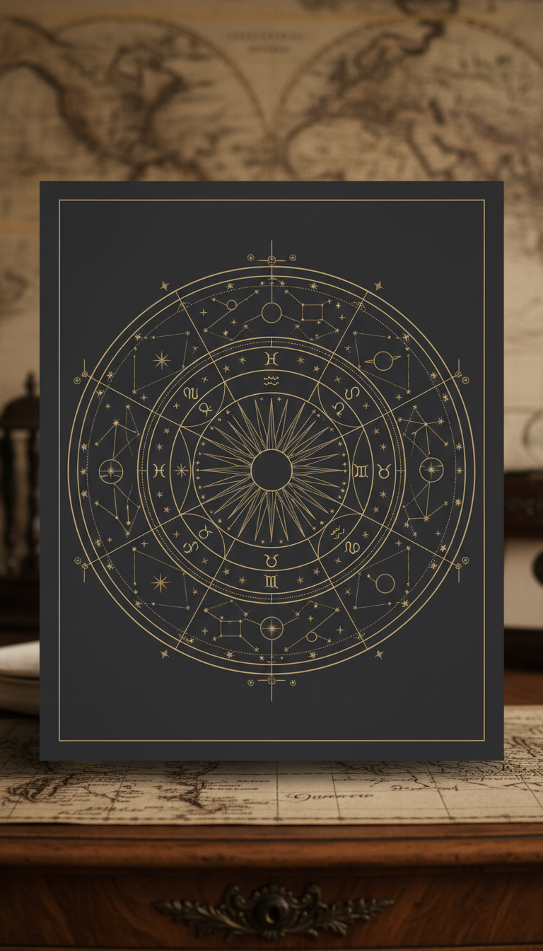 Horoskop-Kunstdruck mit Sternbild