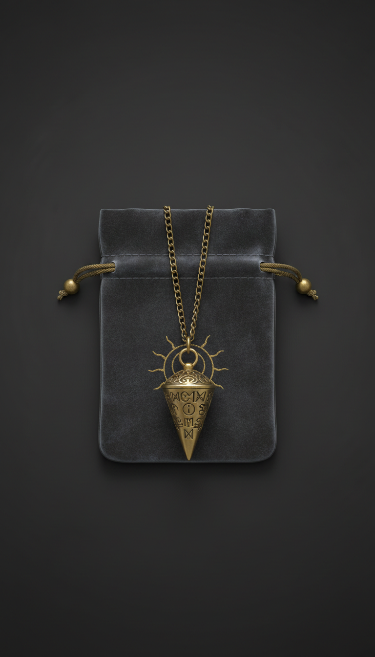 Alchemistisches Pendelset aus Messing