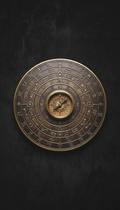Astrologie-Ritualchart mit Messingkompass