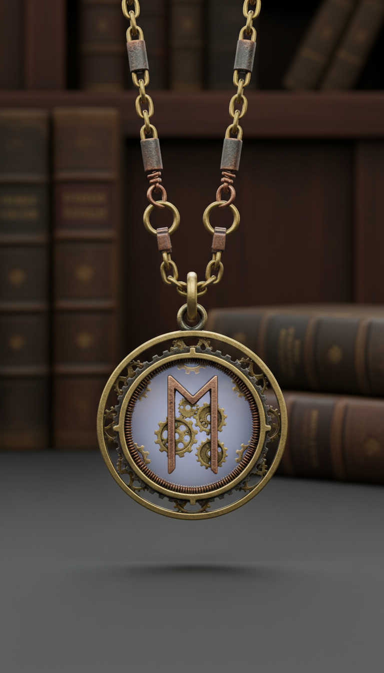Steampunk-Rune-Anhänger aus Messing