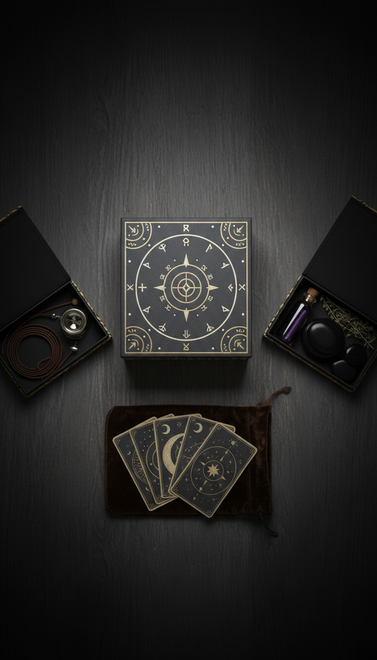 Astrologie Ritualbox mit himmlischen Symbolen