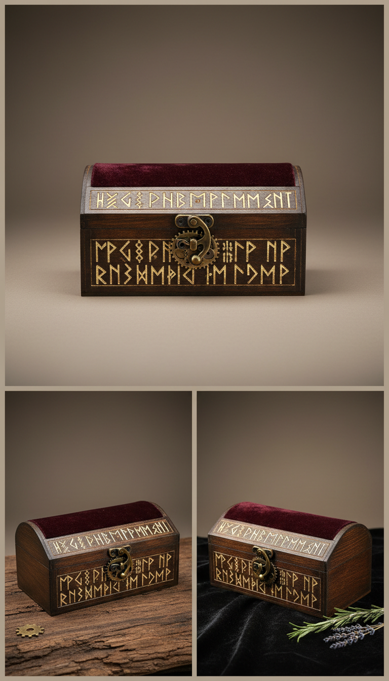 Ritualbox mit Samt und Steampunk-Verschluss